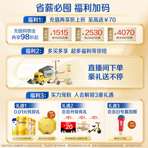 [官方正品]飞鹤飞帆呵护专利OPO促吸收3段奶粉四联包1600g*3盒DHA - 图0