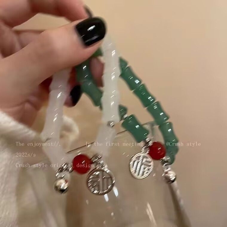 竹节上岸情侣手链学生版幸运手链送闺蜜友中考礼物节节升手链