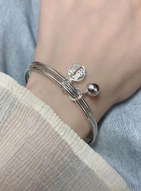 2乌斯蝴蝶结送女友手镯精致简约实心镯子捕梦网手链送闺蜜女朋友