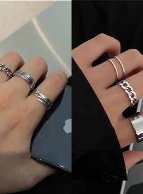 开口戒指女小众设计轻奢高级感潮酷学生党蝴蝶可调节复古装饰指环