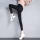 Broken pants Women wearing spring and autumn 2022 new velvet elastic high -waisted small foot pencil black pants nine -point black pants