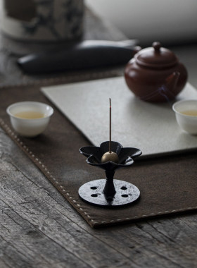 向美春手工铁艺复古茶道烛台