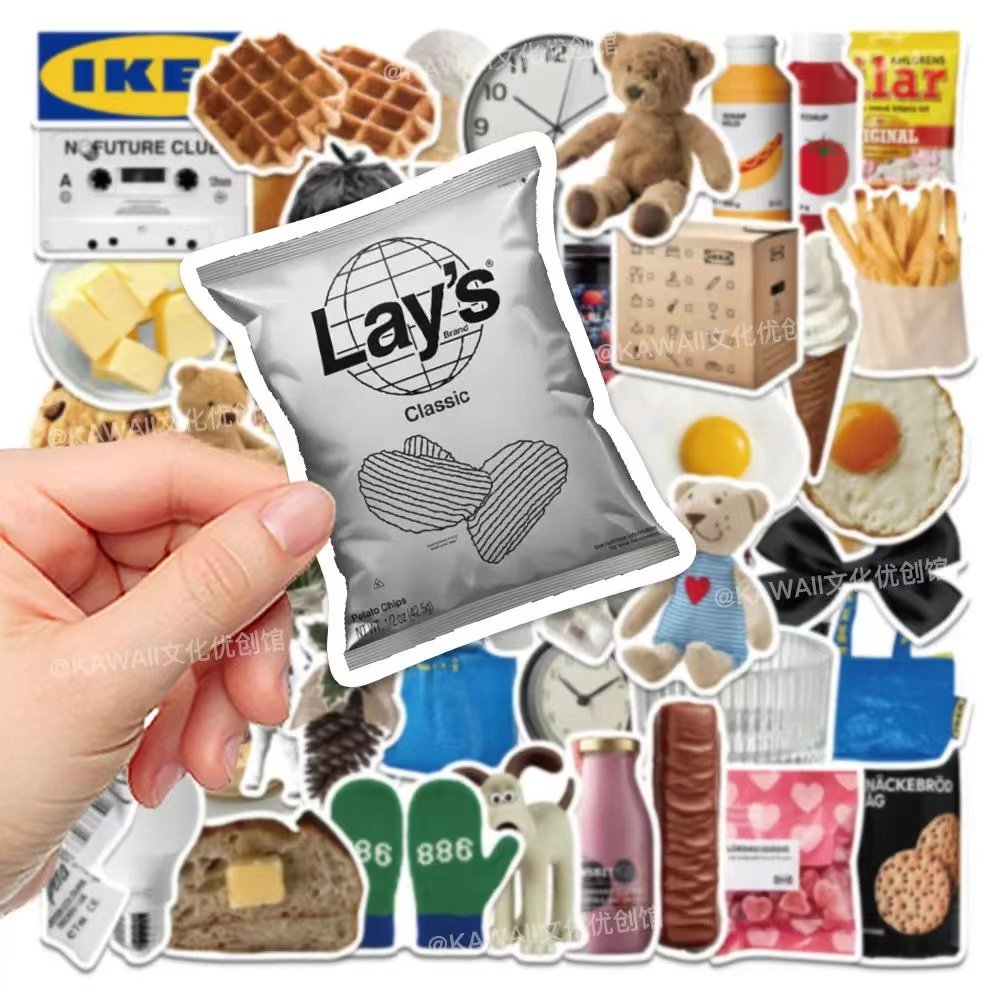 50张简约ins风小清新贴纸笔记本日记本手账diy美食生活防水贴画,淘宝优惠券,粉丝福利购,淘宝优惠卷