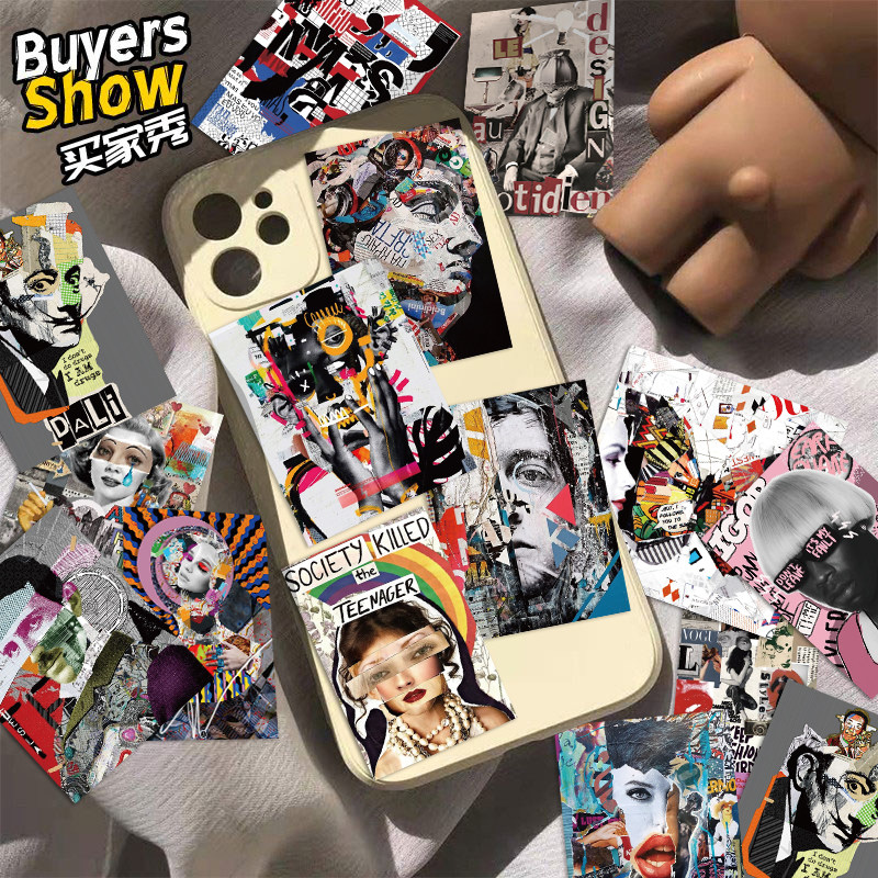 100张摩登艺术杂志封面贴纸复古风小众手账diy手机壳装饰防水贴画,淘宝优惠券,粉丝福利购,淘宝优惠卷