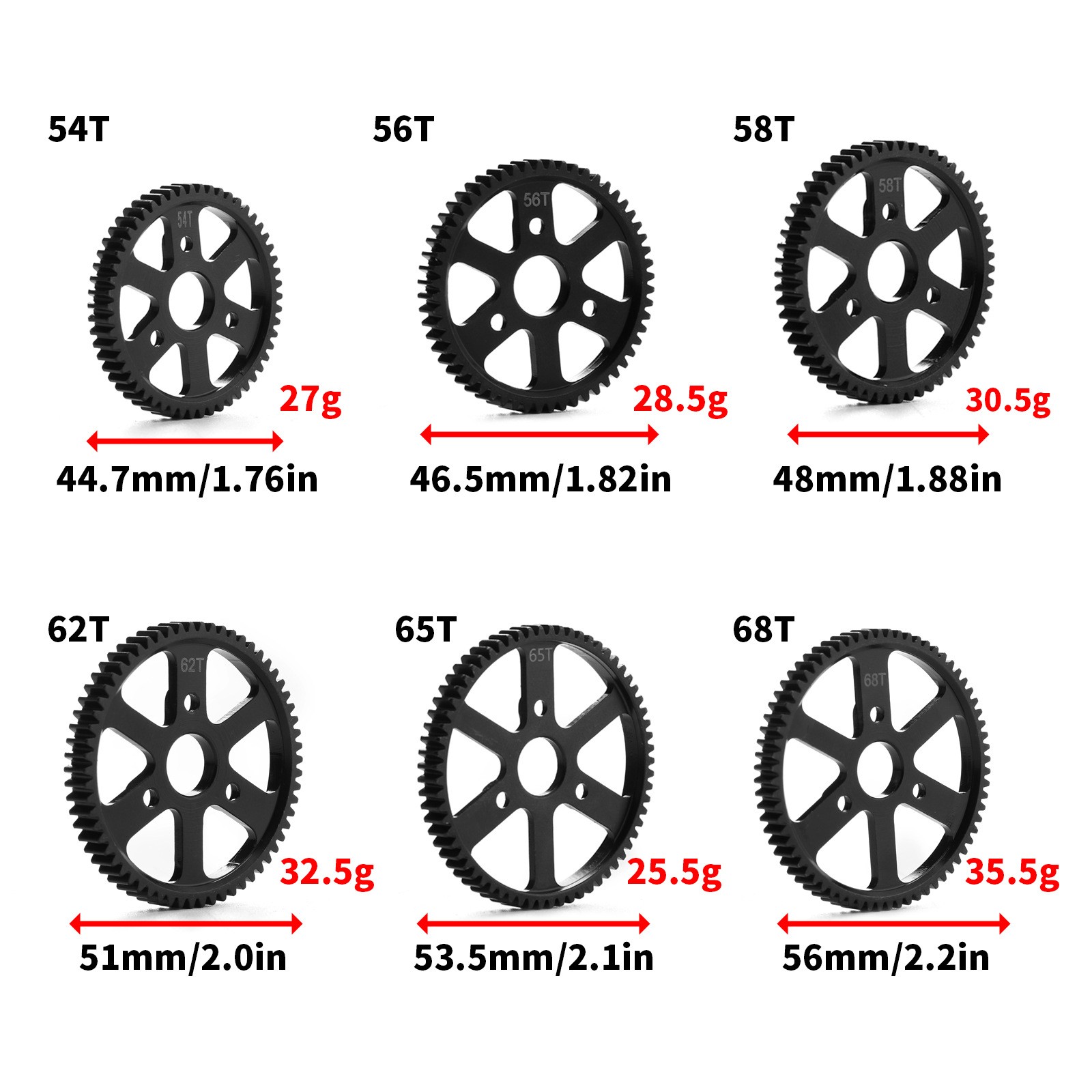 TRAXXAS 54T/56T/58T/62T/65T/68T大齿 1/10 E-REVO/SUMMI T 大S - 图1