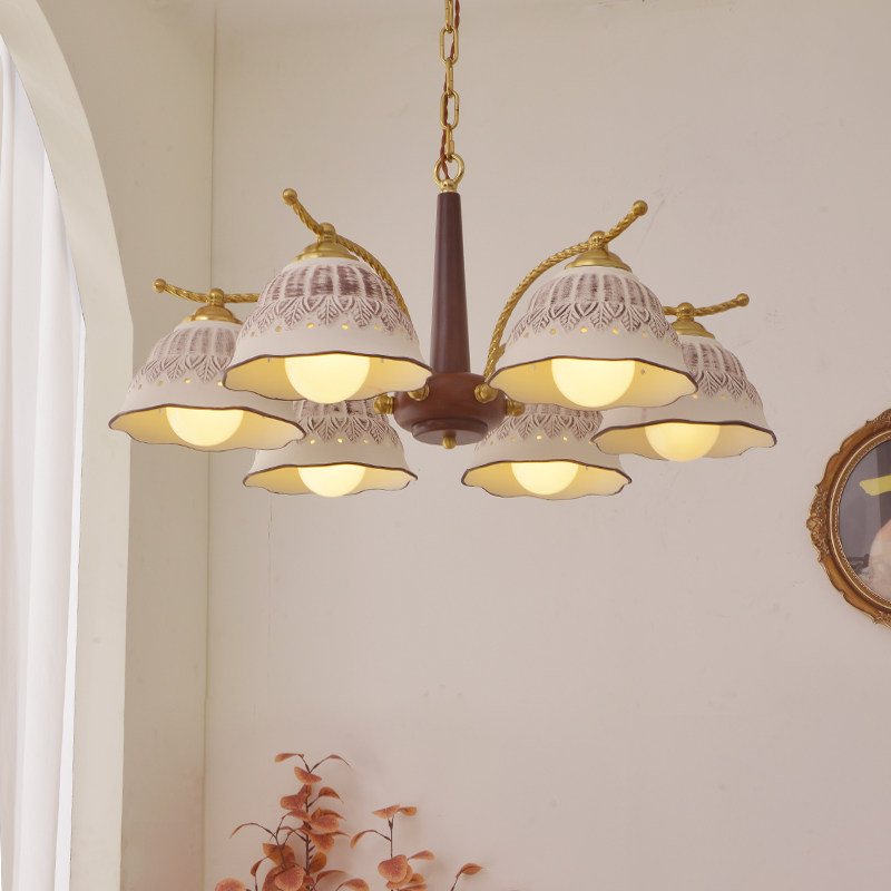 日式复古胡桃木陶瓷客厅吊灯简约餐厅民宿卧室书房中古法式灯具,淘宝优惠券,粉丝福利购,淘宝优惠卷