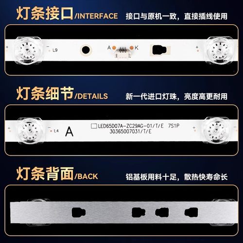 适用于海尔LS65AL88A71 U65H3灯条 LED65D09-ZC14AG-01 背光灯 - 图2