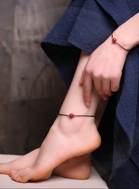 本命年马年红绳朱砂手串转运珠手绳手链招财运护身符脚链女送礼物