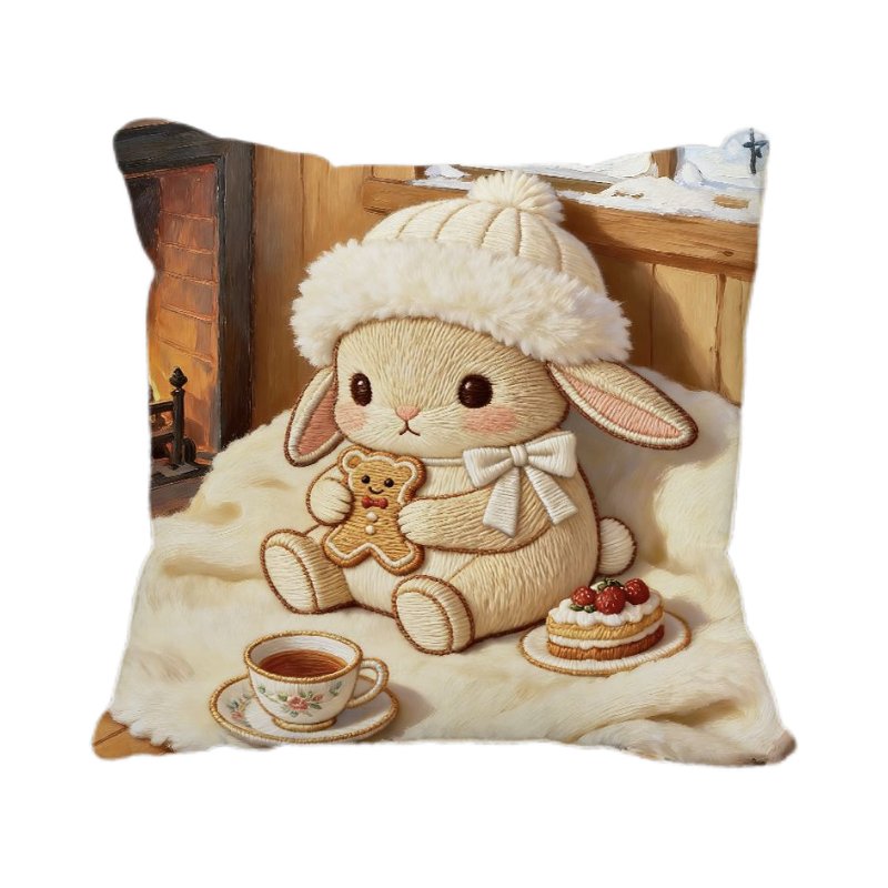 软萌小兔新款印花抱枕爆款正方形沙发房间摆件靠垫床头腰枕含芯,淘宝优惠券,粉丝福利购,淘宝优惠卷