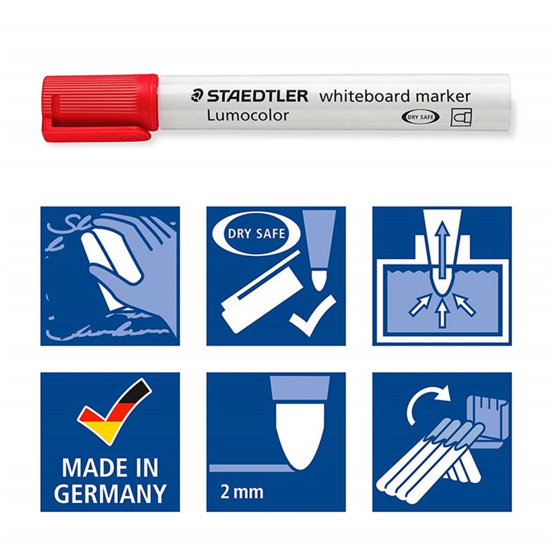 독일 STAEDTLER 351 WP6 안티 슬라이 컬러 화이트 보드 펜 속도 건조는 어린이 안전으로 닦을 수 있습니다. 어린이 안전으로 닦을 수 있습니다.