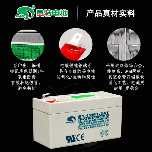 赛特BT-12M1.3AT蓄电池12V1.3AH门禁车库卷帘门燃气报警器12V电瓶 - 图1