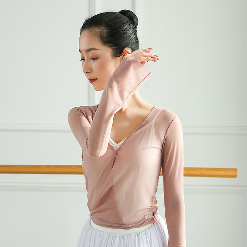 小茉莉古典舞蹈练功服网纱上衣女身韵纱衣飘逸中国舞民族舞演出服 - 图1