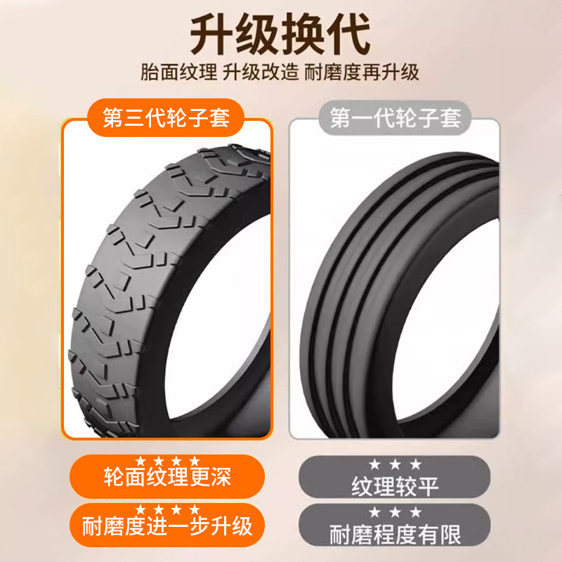 行李箱轮子橡胶套静音旅行箱滚轮拉杆箱保护套替换硅胶万向轮轮套 - 图2
