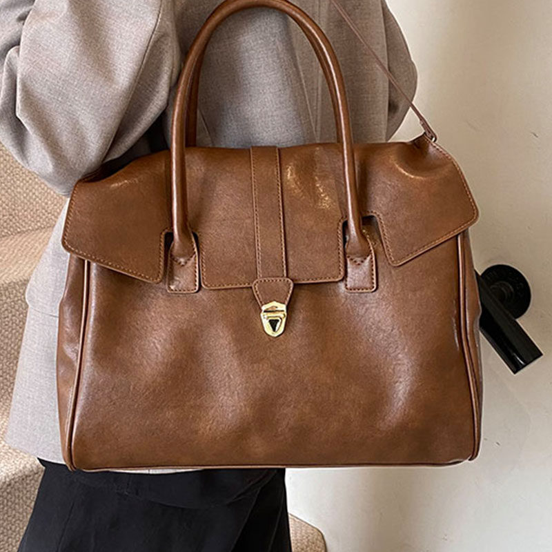 复古时尚休闲托特包2025春季新款潮流百搭大容量单肩包高级感大包,淘宝优惠券,粉丝福利购,淘宝优惠卷