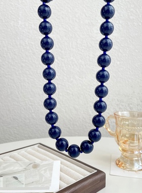 锁骨链深蓝色夸张项链锁骨链