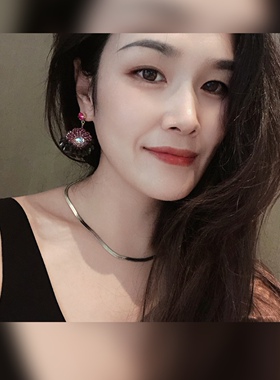 欧美重工轻奢紫色耳环个性高级感施华L水晶花朵复古气质耳坠耳饰