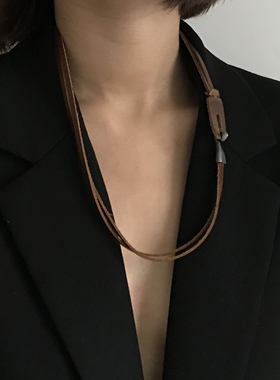 三环路牛皮简约复古手链