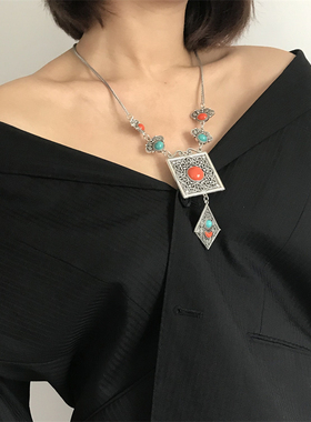 三环路民族风金属颈链百搭项链