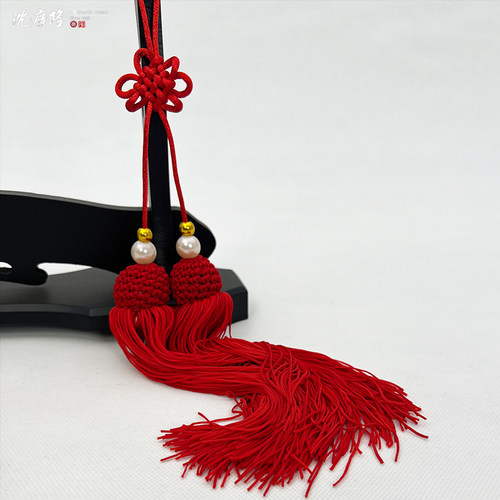 沈广隆剑穗高档吉祥短穗武术剑宝剑穗子太极剑长穗红流苏手工配件 - 图3
