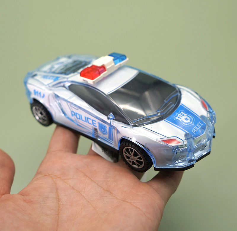 自动转弯儿童电动音乐玩具男孩警车345岁宝宝发声光电池小跑汽车 - 图1