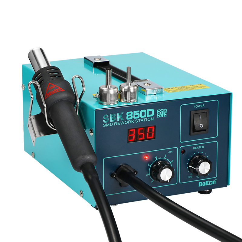 白光SBK850D热风枪焊台小型可调温恒温气泵式手机维修拆焊台550W - 图3