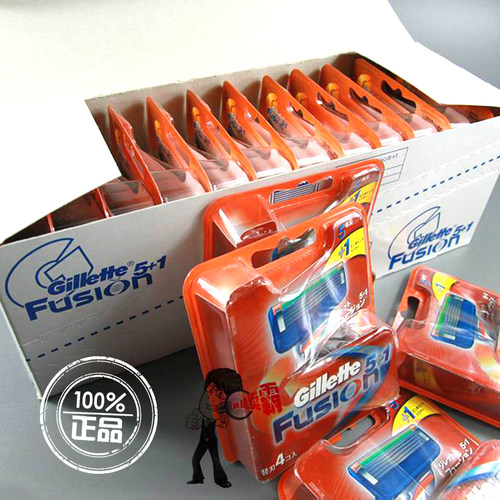 gillette吉列锋速5Fusion锋隐男士手动剃须刀片4刀头一盒原装进口 - 图1