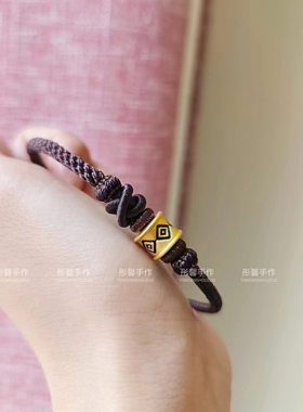 彤馨手作八股精编纯手工手绳大乘金刚结半成品手链可穿黄金饰品男