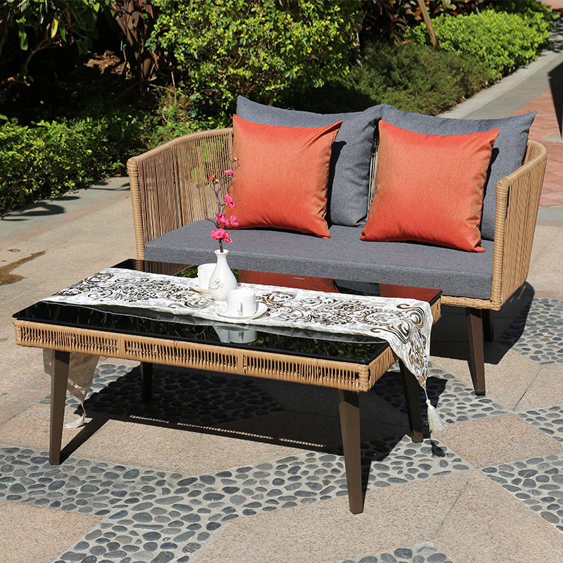 户外藤沙发庭院防晒防水花园阳台休闲藤沙发茶几组合露天藤编家具,淘宝优惠券,粉丝福利购,淘宝优惠卷