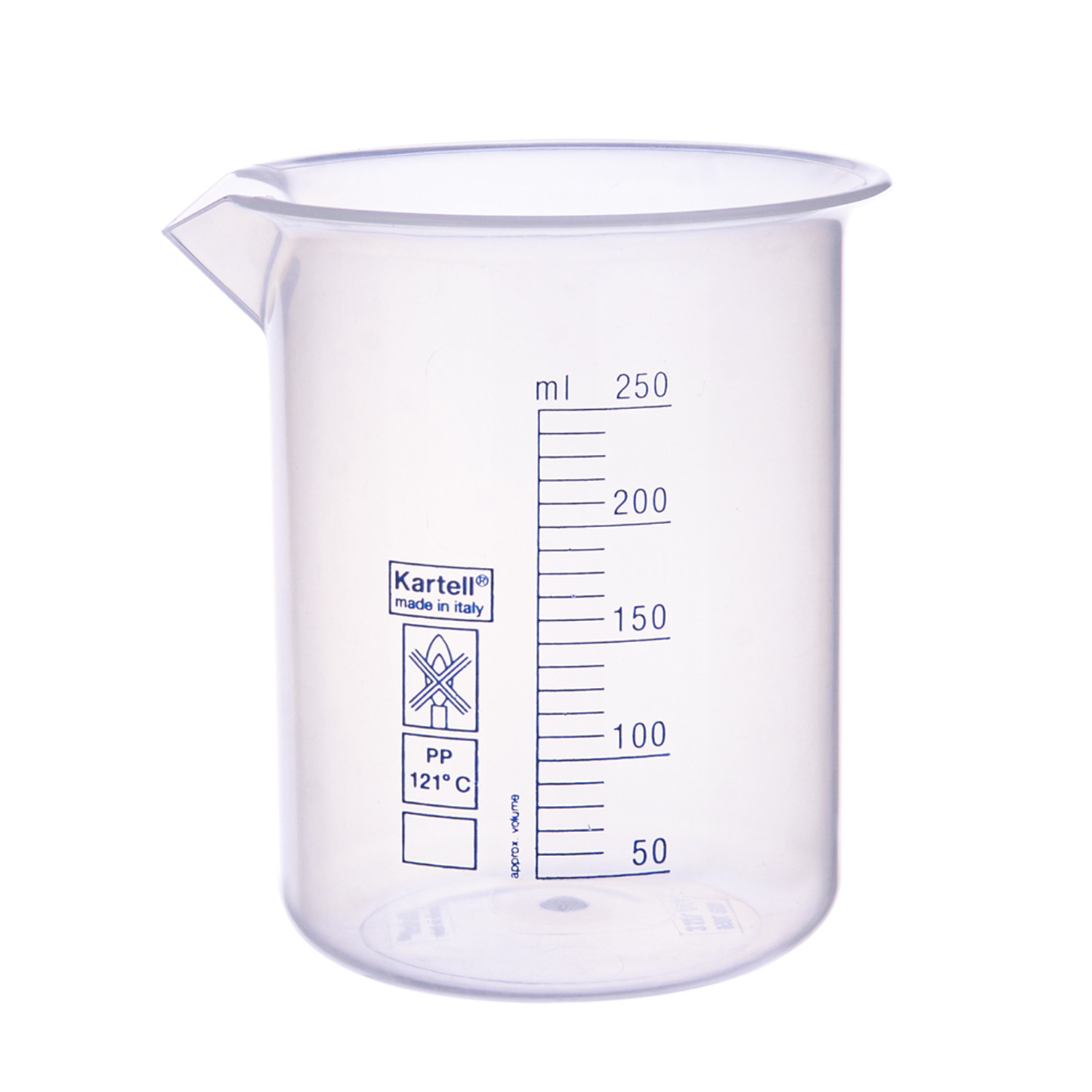 KARTELL plastic beaker 25ml-5000ml imported PP scale beaker can be sterilized by high temperature and high pressure, acid and alkali resistant