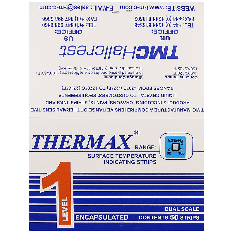 Thermax单格测温纸 71℃ 82℃ 50贴/本英国测温贴纸 TMC示温贴纸 - 图3