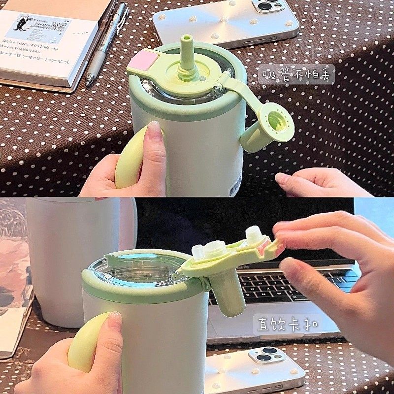 花伴森bablov小幸运双饮316不锈钢把手杯-吸管保温杯女生颜值大容,淘宝优惠券,粉丝福利购,淘宝优惠卷