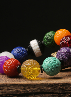 南红回纹珠舒俱来碧玉多宝手链