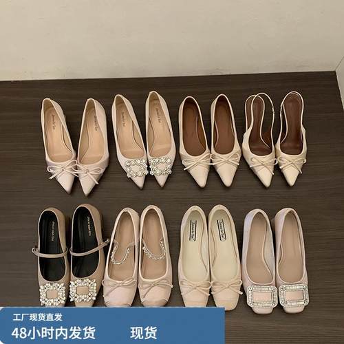 秋冬配裙子保暖加绒玛丽珍鞋水钻单鞋粗跟高跟鞋法式鞋女鞋毛毛鞋 - 图3