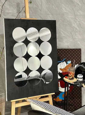 中古客厅沙发背景墙装饰画中古风