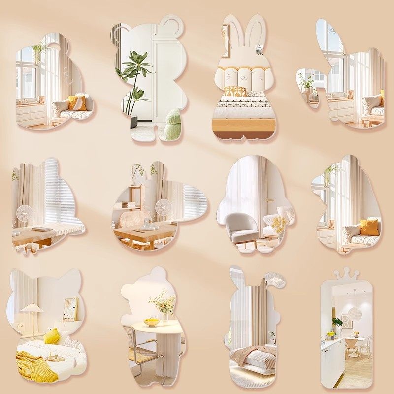 软镜子贴墙自粘高清亚克力儿童卡通镜免打孔卫生间贴纸镜支持定制,淘宝优惠券,粉丝福利购,淘宝优惠卷