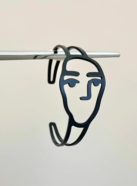 抽象派！镂空搞怪人脸开口手镯女款小众设计时尚独特个性手环配饰