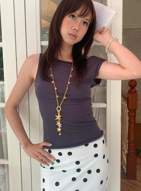 金银星星流苏长款项链女夏季设计感轻奢高级气质百搭叠戴毛衣链配