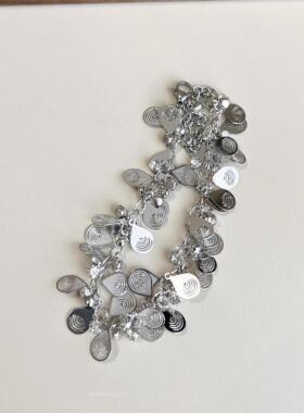 中古vintage水滴流苏点钻手链重工百搭波西米亚手环夏日旅游手饰