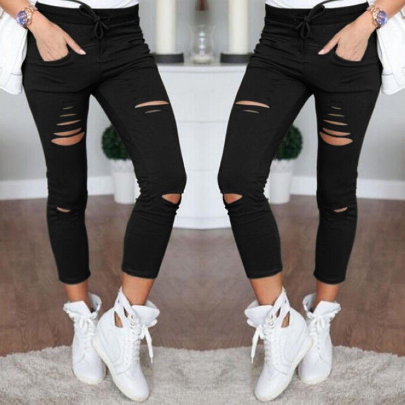 ld European and American Popular Women's Jeans Leggings Hole - 图2