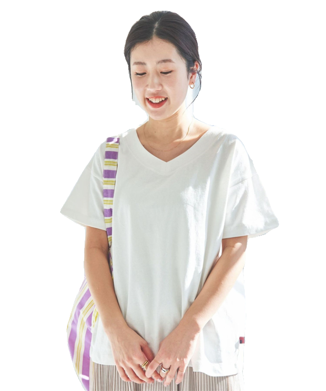 美国棉质夏季新品女装V领短袖T恤出色设计耐磨面料宽松版日单原单 - 图3