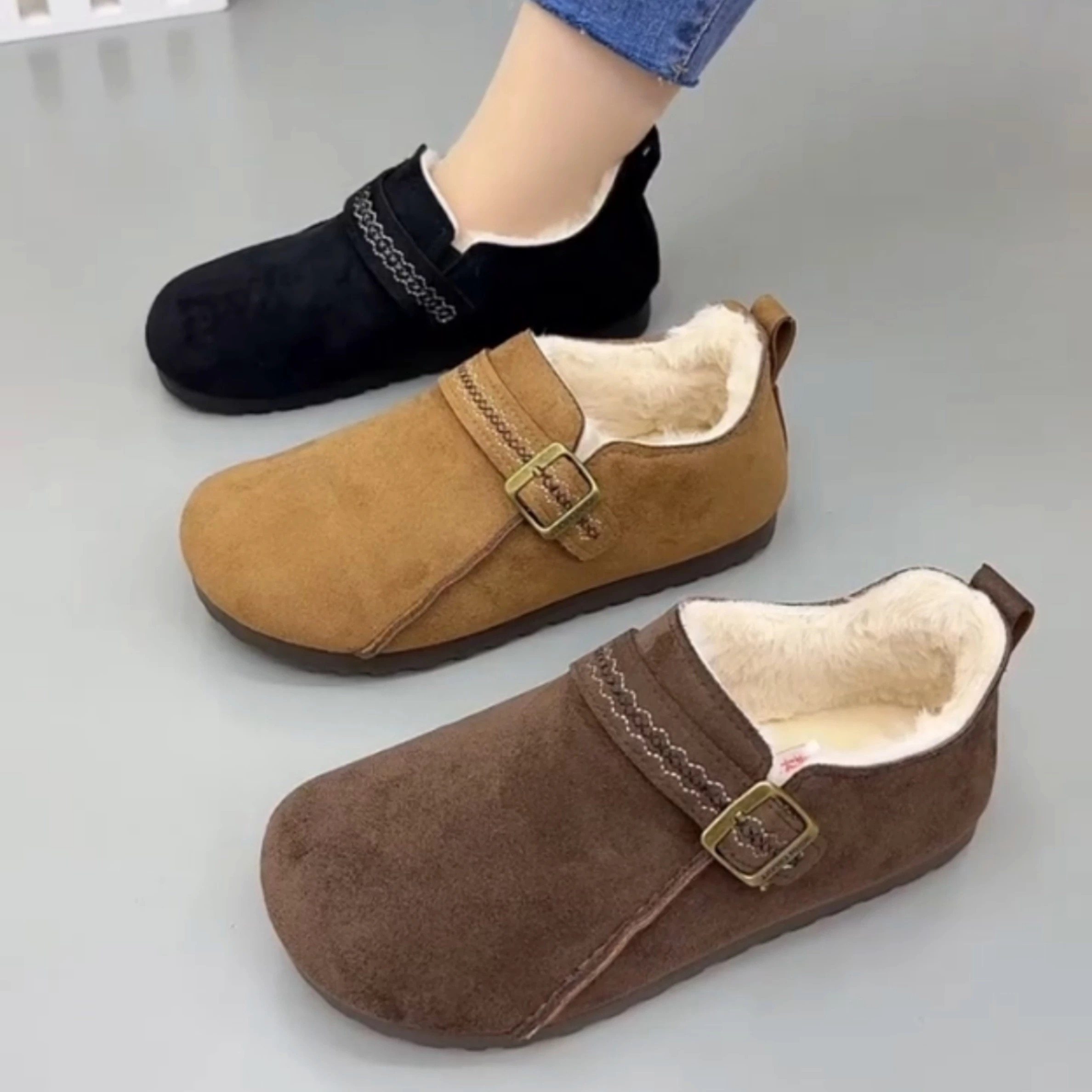 老北京布鞋女冬季加绒保暖棉鞋勃肯鞋防滑软底妈妈鞋休闲豆豆棉鞋,淘宝优惠券,粉丝福利购,淘宝优惠卷