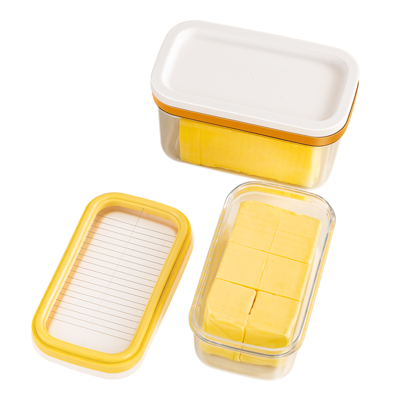 英国黄油切割收纳盒牛油奶酪芝士分割分装保鲜盒带盖切块储存盒子