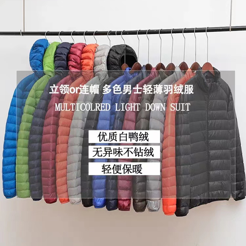 反季清仓轻薄男大码中青年白鸭绒 wtz羽绒服