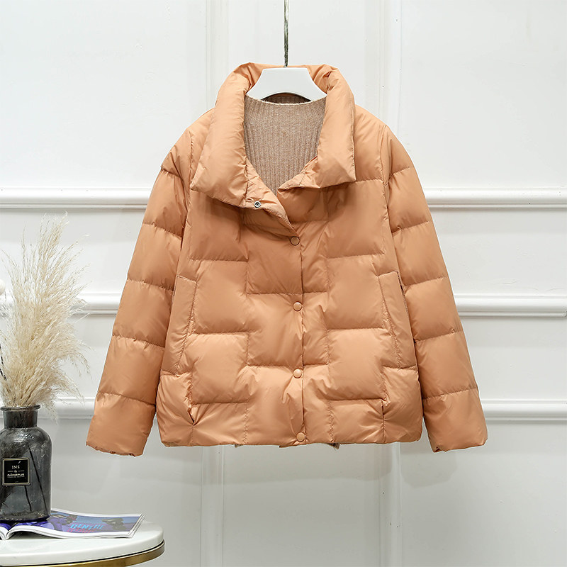 2020年冬季新款红色90宽松白鸭绒 唇薇羽绒服