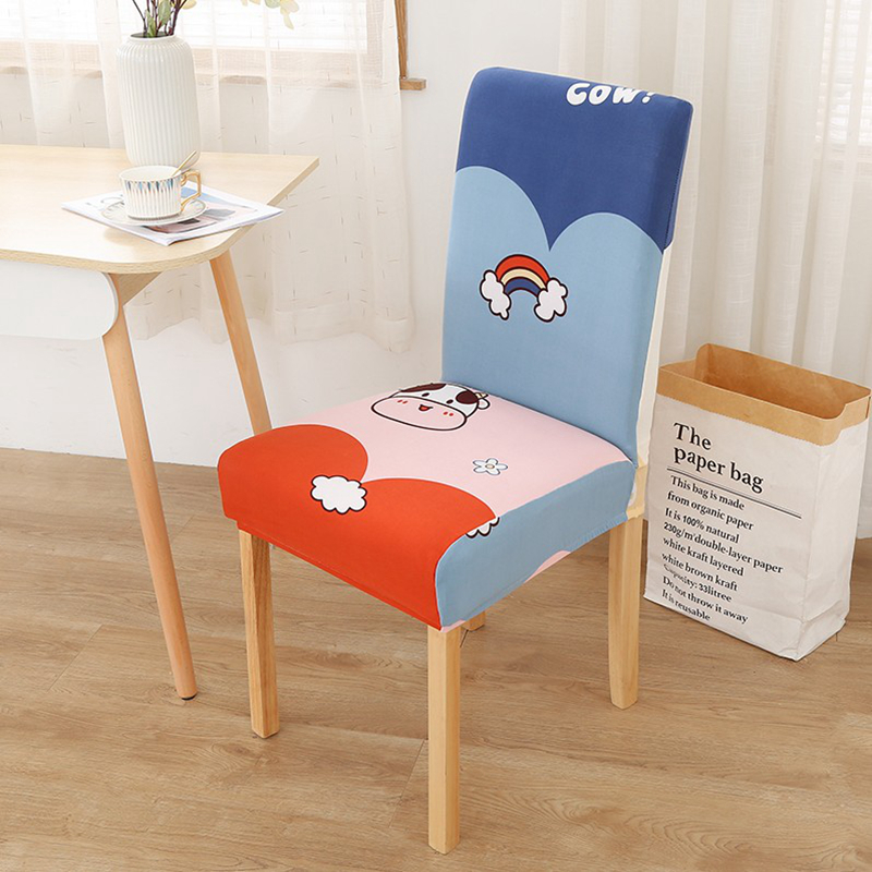 万能通用餐桌椅子套罩卡通可爱动漫小清新家用皮木板凳子套座椅罩 - 图0