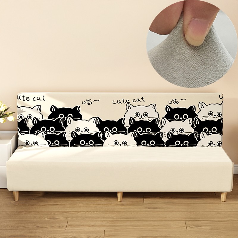 超柔万能无扶手折叠沙发床套罩全包防猫抓两用1.8米直排可爱卡通,淘宝优惠券,粉丝福利购,淘宝优惠卷