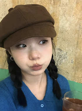 八角帽出游韩版男女四季弯檐纯色
