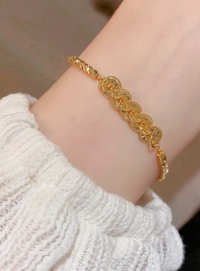 新中式碎碎冰五帝钱币超闪手链