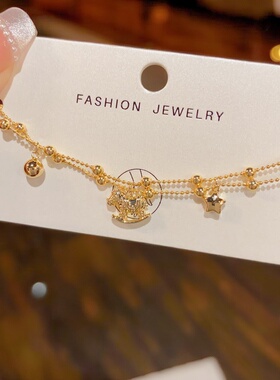 马年新款轻奢双层珠链小马手链