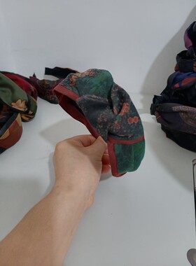 包邮国风香云纱丝绸发箍 宫廷风气质百搭真丝发卡桑蚕丝宽边头箍